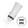 ENKAY Hat-prince E09 Aluminum Alloy + ABS Car Safety Hammer Double USB Car Charger(Silver)