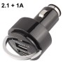 3.1A (2.1 + 1A) Dual USB Port Car Charger with Flip-out Pulling Ring, For iPhone, iPad, Galaxy, Huawei, Xiaomi, LG, HTC, other Smart Phones and Tablets(Black)