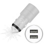 ENKAY Hat-prince E10 Aluminum Alloy + ABS Car Safety Hammer Double USB Car Charger(Silver)