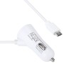 3.1A Dual Ports Android Wired Smart Car Charger, For Galaxy, Sony, Lenovo, HTC, Huawei, and other Smartphones (White)