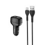 hoco Z36 Chuangyu  2.4A Dual USB Car Charger with 1m USB to Micro Cable (Black)