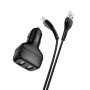 hoco Z36 Chuangyu  2.4A Dual USB Car Charger with 1m USB to Micro Cable (Black)