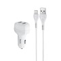 hoco Z36 Chuangyu  2.4A Dual USB Car Charger with 1m USB to Micro Cable (White)