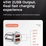 Joyroom JR-C10 Series 45W USB USB USB Port Smart Car Charger (Silver)