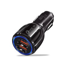 QC3.0 Dual USB 6A автомобиль быстро зарядное устройство / планшет мобильного телефона (черная)