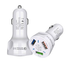 YSY-395KC QC3.0 3 USB 35W High Power Vehicle Charger / Mobile Phone Tablet Universal Vehicle Charger(White)