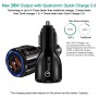 Qc3.0 Dual USB Car Charger + 8 Pin Fast Charging Line Car Charging Kit(Black)