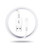 Qc3.0 Dual USB Car Charger + 8 Pin Fast Charging Line Car Charging Kit(White)