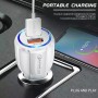 Qc3.0 Dual USB Car Charger + 8 Pin Fast Charging Line Car Charging Kit(White)