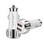 YSY-310QC18W QC3.0 Dual Port USB Car Charger + 3A USB to Micro USB Data Cable, Cable Length: 1m(White)