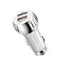 YSY-310QC18W QC3.0 Dual Port USB Car Charger + 3A USB to USB-C / Type-C Data Cable, Cable Length: 1m(White)