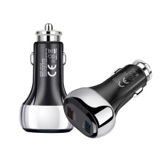 YSY-312 18W Portable QC3.0 Dual USB Mobile Phones and Tablet PCs Universal Car Charger(Black)