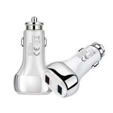 YSY-312 18W Portable QC3.0 Dual USB Mobile Phones and Tablet PCs Universal Car Charger(White)