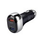 YSY-312 2 in 1 18W Portable QC3.0 Dual USB Car Charger + 1m 3A USB to USB-C / Type-C Data Cable Set(Black)