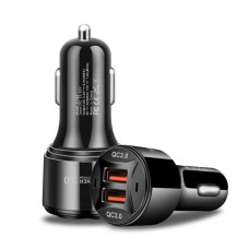 TE-092 36W Dual QC3.0 USB Fast Car Charger (Black)