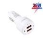 TE-092 36W Dual QC3.0 USB Fast Car Charger + USB to Micro USB Data Cable Set(White)