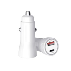 P21 Portable PD 20W + QC 3.0 18W Dual Ports Fast Car Charger (белый)