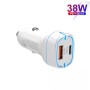 38W PD20W + QC3.0 USB Car Charger with Type-C to Type-C Data Cable, Length: 1m(White)