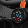 3 In 1 Car USB Charger Car Cigarette Lighter With Voltage Detection Display Multi-function Monitoring Table(Red Blue)