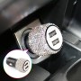 Diamond Car Dual USB Charge Mobile Phone Safety Hammer Charger(AB illusion)