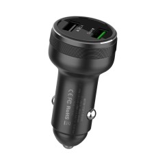 Qiakey GX739 Dual USB Fast Charge Car Charger (Black)