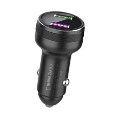 QIAKEY GX789 Dual USB Fast Charge Car Charger(Black)