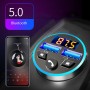 Halo Car MP3 Bluetooth Player Car Charger Car FM Transmitter 3.1A Car Charger(Elegant Black)