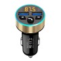 Halo Car MP3 Bluetooth Player Car Charger Car FM Transmitter 3.1A Car Charger(Tyrant Gold)