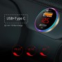 Aluminum Alloy Digital Display PD+QC3.0 Car Charger Multifunctional Car Charger(Elegant Black)