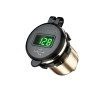 Car Motorcycle Modified USB Charger QC3.0 Metal Waterproof Fast Charge(Golden Shell Green Light)