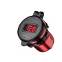 Car Motorcycle Modified USB Charger QC3.0 Metal Waterproof Fast Charge(Red Shell Red Light)