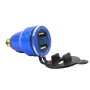 Car Motorcycle USB Charger Metal With Voltage Display Car Charger EU Plug(Blue Blue Display)