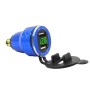 Car Motorcycle USB Charger Metal With Voltage Display Car Charger EU Plug(Blue Green Display)