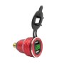 Car Motorcycle USB Charger Metal With Voltage Display Car Charger EU Plug(Red Green Display)