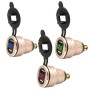 Car Motorcycle USB Charger Metal With Voltage Display Car Charger EU Plug(Golden Red Display)