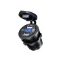 With Touch Switch Car USB Charger 4.8A With Voltage Meter Waterproof And Dustproof Car Charger(Blue Light)
