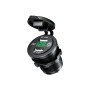 With Touch Switch Car USB Charger 4.8A With Voltage Meter Waterproof And Dustproof Car Charger(Green Light)