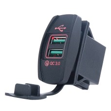F3 Тип корабля Car Dual USB -зарядное устройство QC3.0 быстрого зарядного переключателя модифицированное автомобильное зарядное устройство (красный свет)