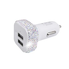 Diamond-Studded Dual USB Cigarette Lighter Car Charger(AB)