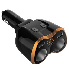 C46 Dual USB -напряжение Digital Display Smart Fast Charging Car Charger (желтый порт)