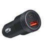 Aluminum Alloy Cigarette Lighter Applicable Car Charger, Model: Black QCPD