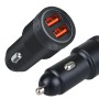 Aluminum Alloy Cigarette Lighter Applicable Car Charger, Model: Black QCPD