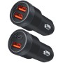 Aluminum Alloy Cigarette Lighter Applicable Car Charger, Model: Black Double QC