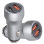 Aluminum Alloy Cigarette Lighter Applicable Car Charger, Model: Gray QCPD