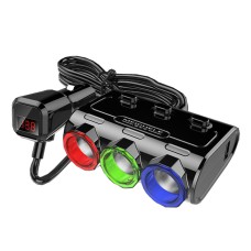 Meichele Car Sigarette Ligher Charger Dual USB 1A+2.1A с переключателем (версия черного напряжения)