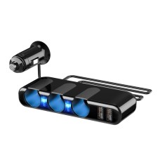 Shunwei Car Sigarette Зажигательное зарядное устройство 12/24 В USB конвертирует сокет, стиль: 3 отверстия 2 USB