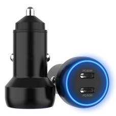 IBD352 Aluminum Alloy Dual Interface Car Charger, Spec: PD30W+PD30W