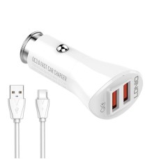 Ldnio C511Q 36W QC 3.0 Телефон быстрый зарядный устройство с двойным USB Ports Smart Car Charger с помощью кабеля Micro USB