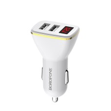 Borofone BZ11 LCD Digital Display Dual USB 2.1A Fast Charging Car Charger