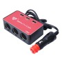 Красота-автомобиль B-085 ABS Shell 120W 3 Sockets Car Sigarette Ligher Car Charger с двойным USB-портом 3.4A и индикаторным светодиодным дисплеем, входное напряжение/выходное напряжение: DC 10-30V/DC 5V